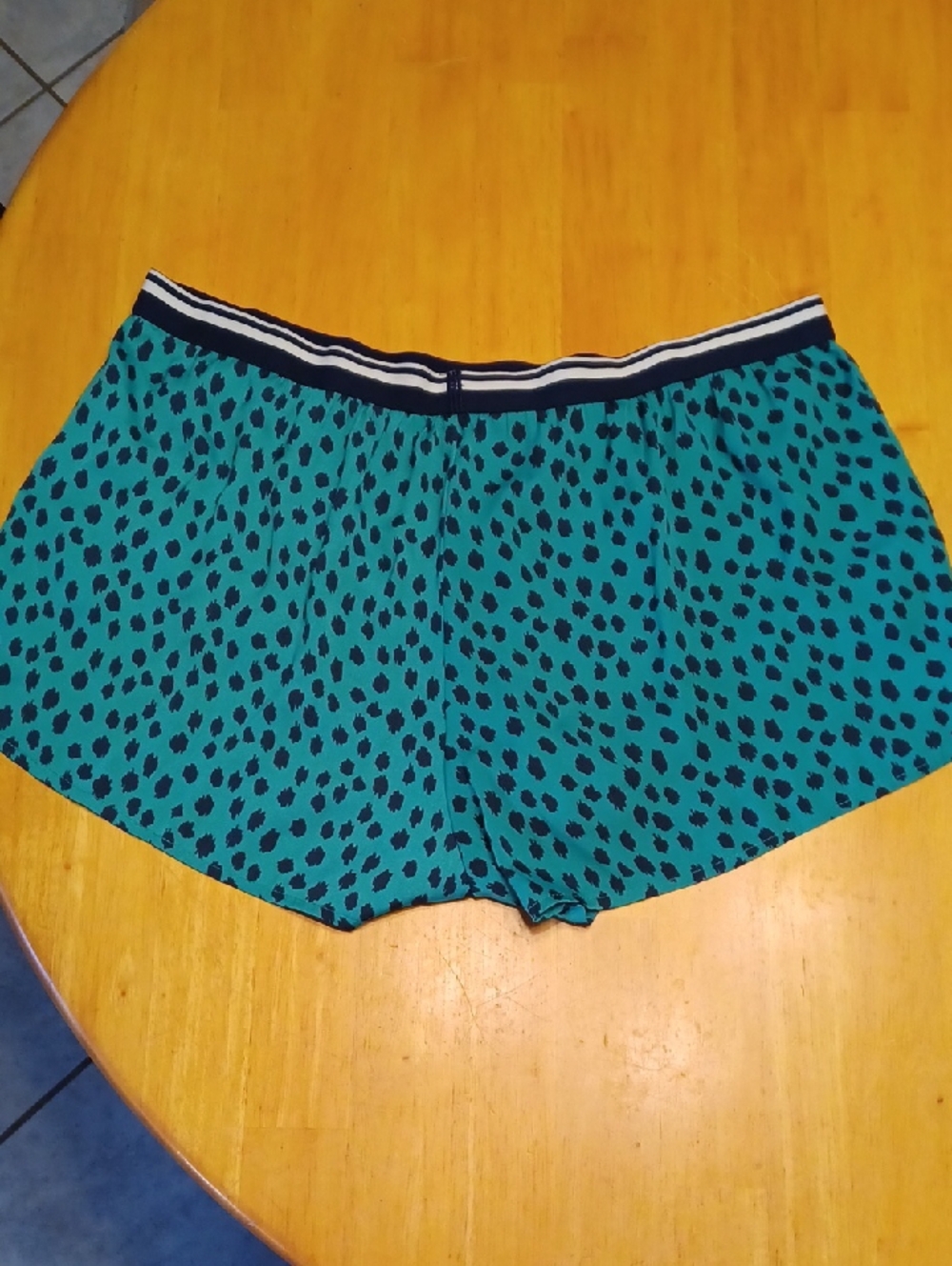 aerie Teal Printed Sleep Shorts with Navy Waistband Size Large - Picture 7 of 8